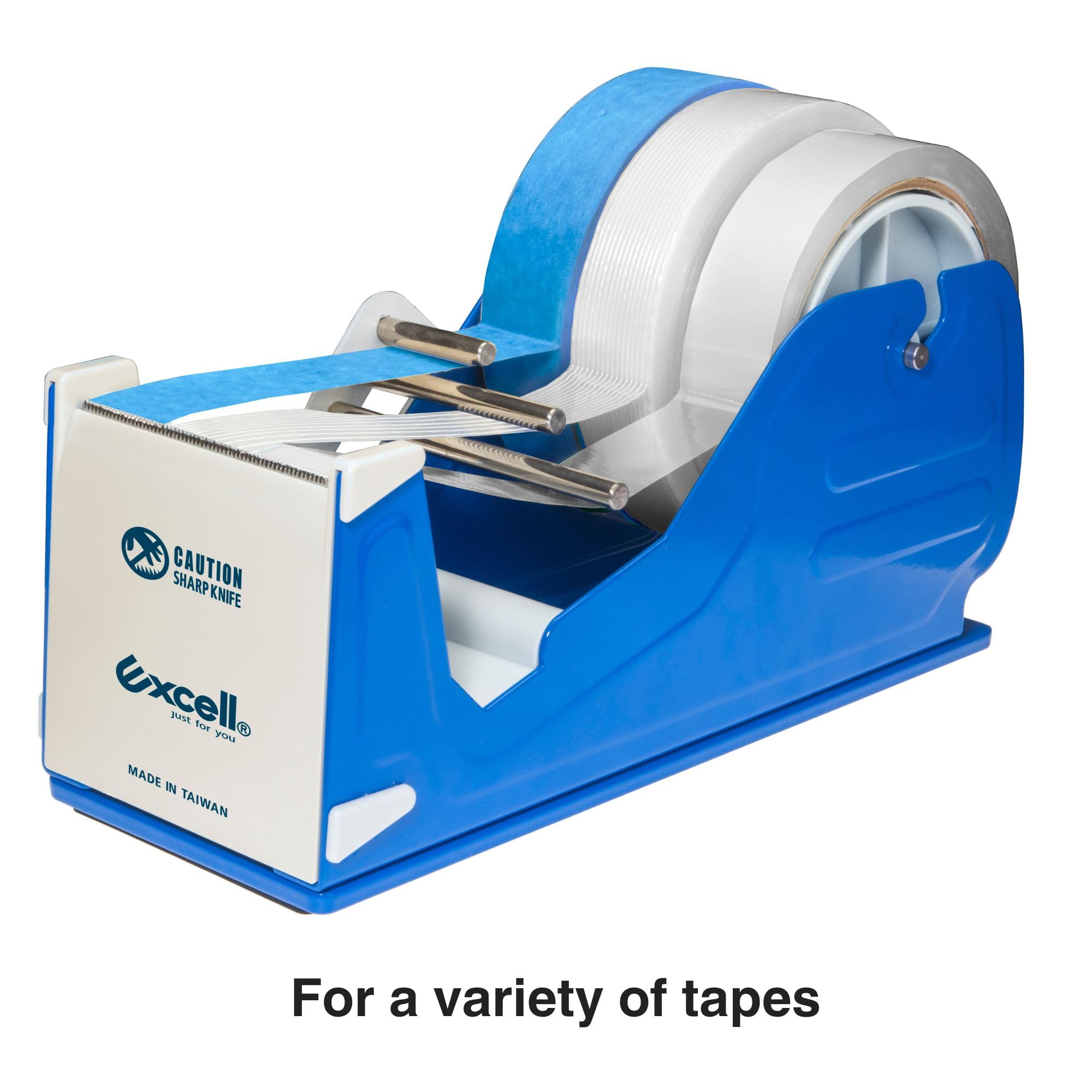Excell Deluxe - Dispenser per nastro adesivo da scrivania, triplo extra largo, in metallo, con barre separatrici in metallo, EX-3372, larghezza 7,6 cm, nucleo da 7,6 cm