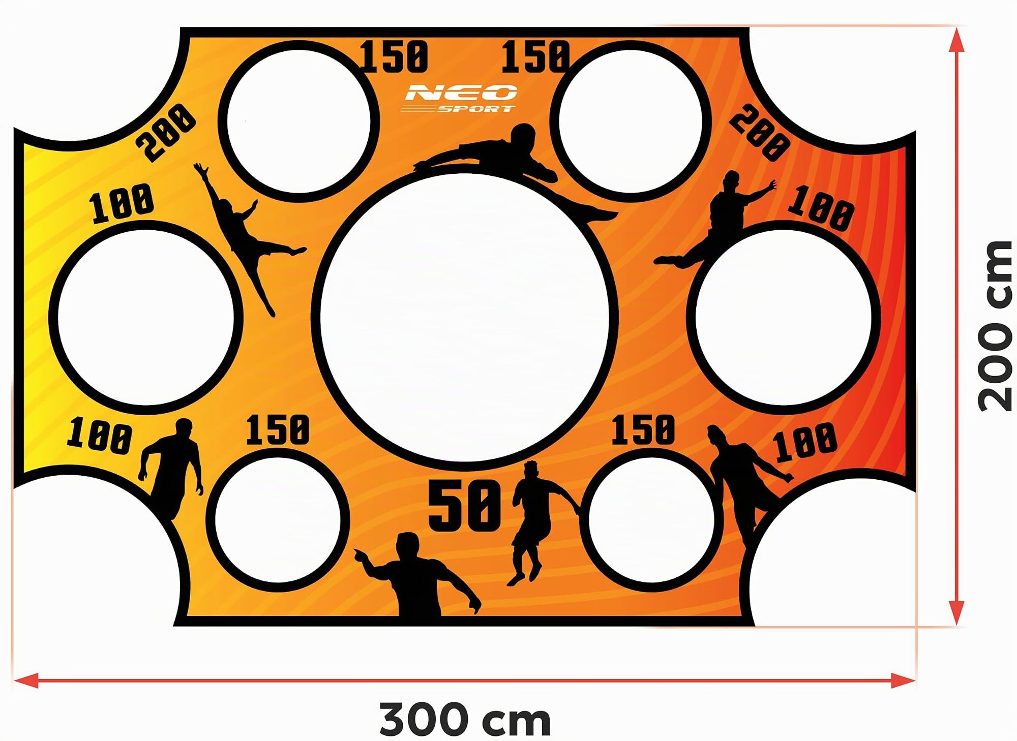 Neo-Sport Torwand Trainer Fußballtor Fußballmatte mit Schusslöchern Wasserdicht