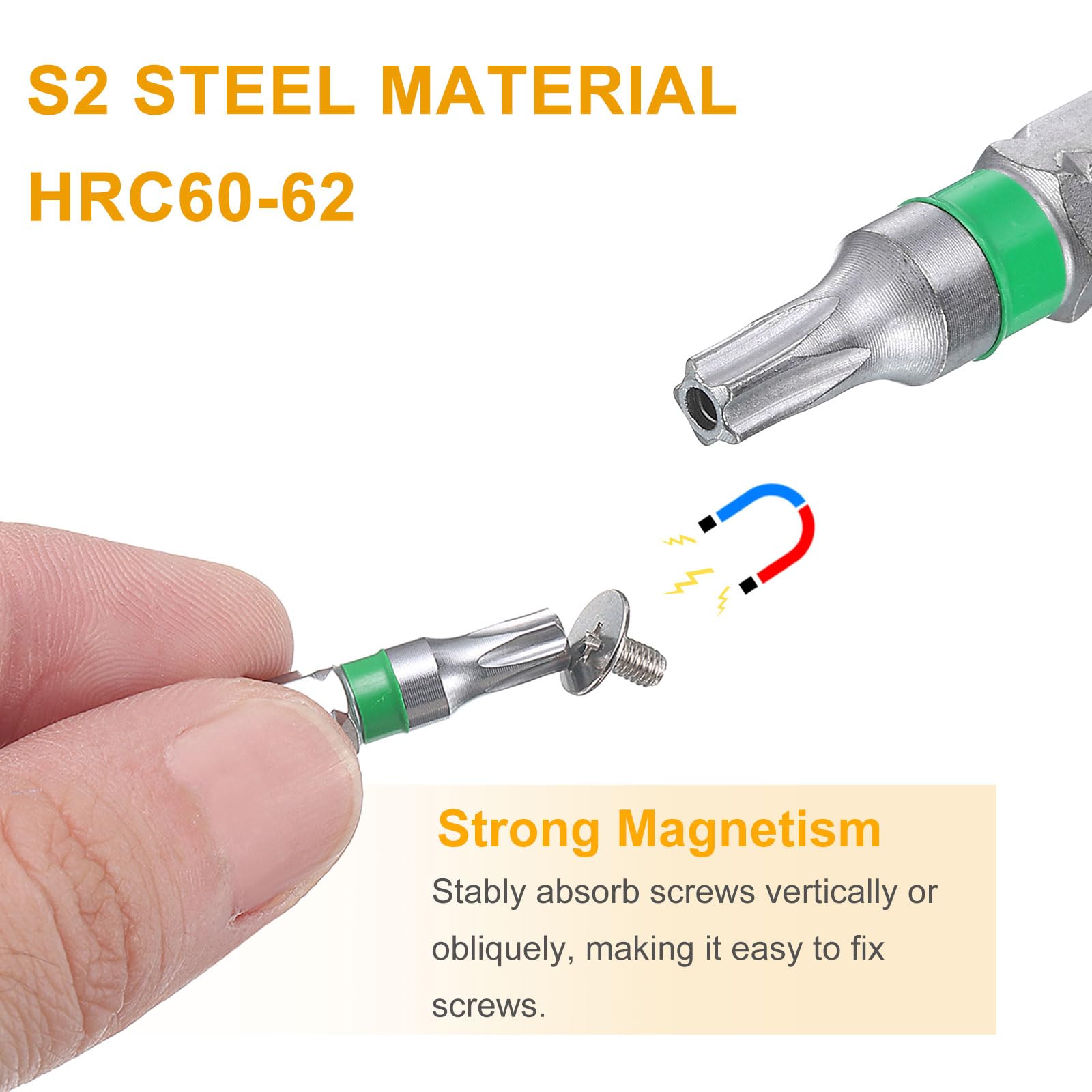 HARFINGTON TS40 Stern-Bits Set – 10 Stück, 5-Punkt Sicherheits-Torx, 6,35 Mm Sechskant, Magnetisch, S2-Stahl