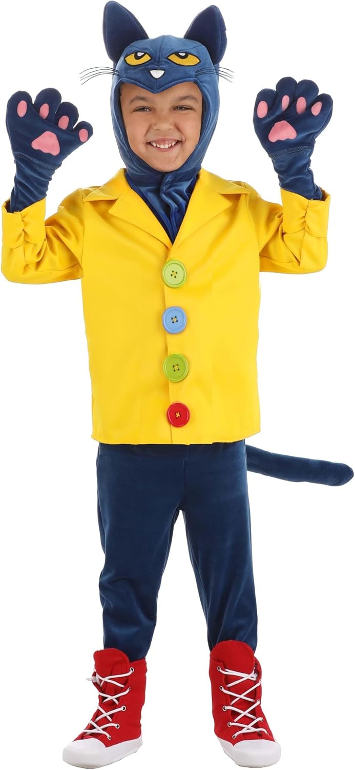 Kid's Deluxe Pete the Cat Costume for Toddlers | Storybook Character Pete the Cat Cosplay Outfit for Children