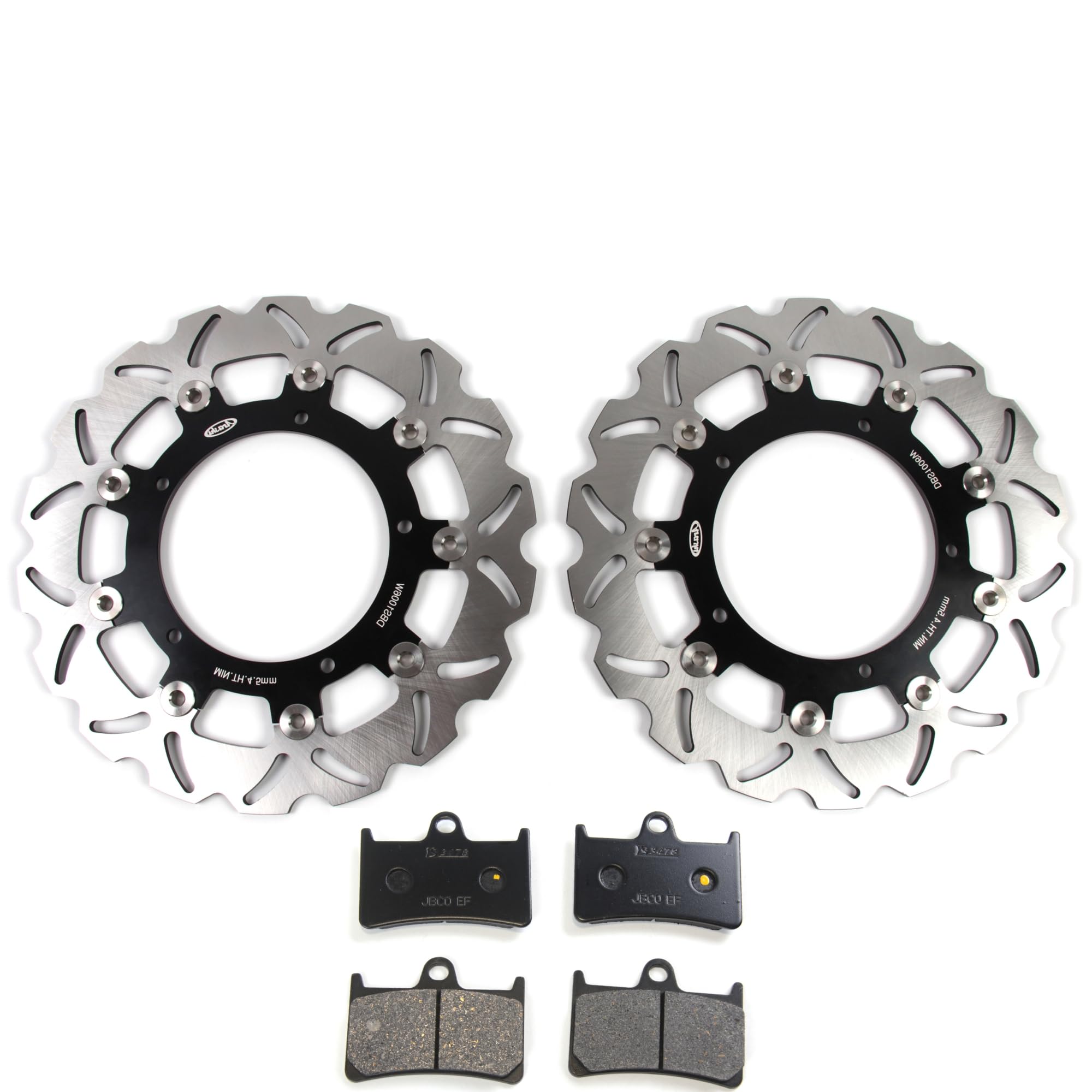 Arashi Kit dischi e pastiglie per freni anteriori per Ya.ma.ha MT-09 2014-2015 MT09 ABS/MT-09 Tracer ABS 2015 Accessori di ricambio Nero