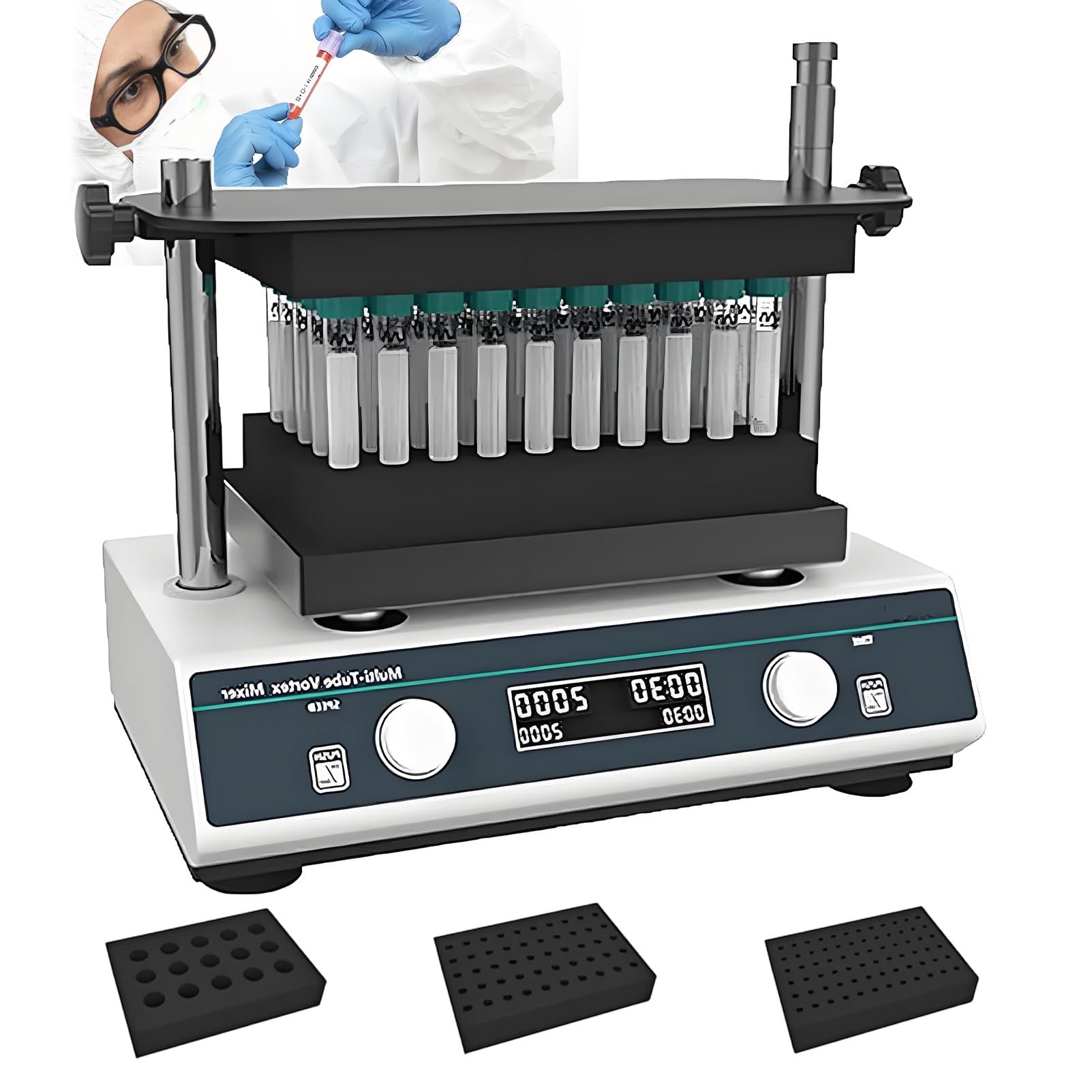 Agitateur Vortex numérique Multi-Tubes avec écran LCD et minuterie