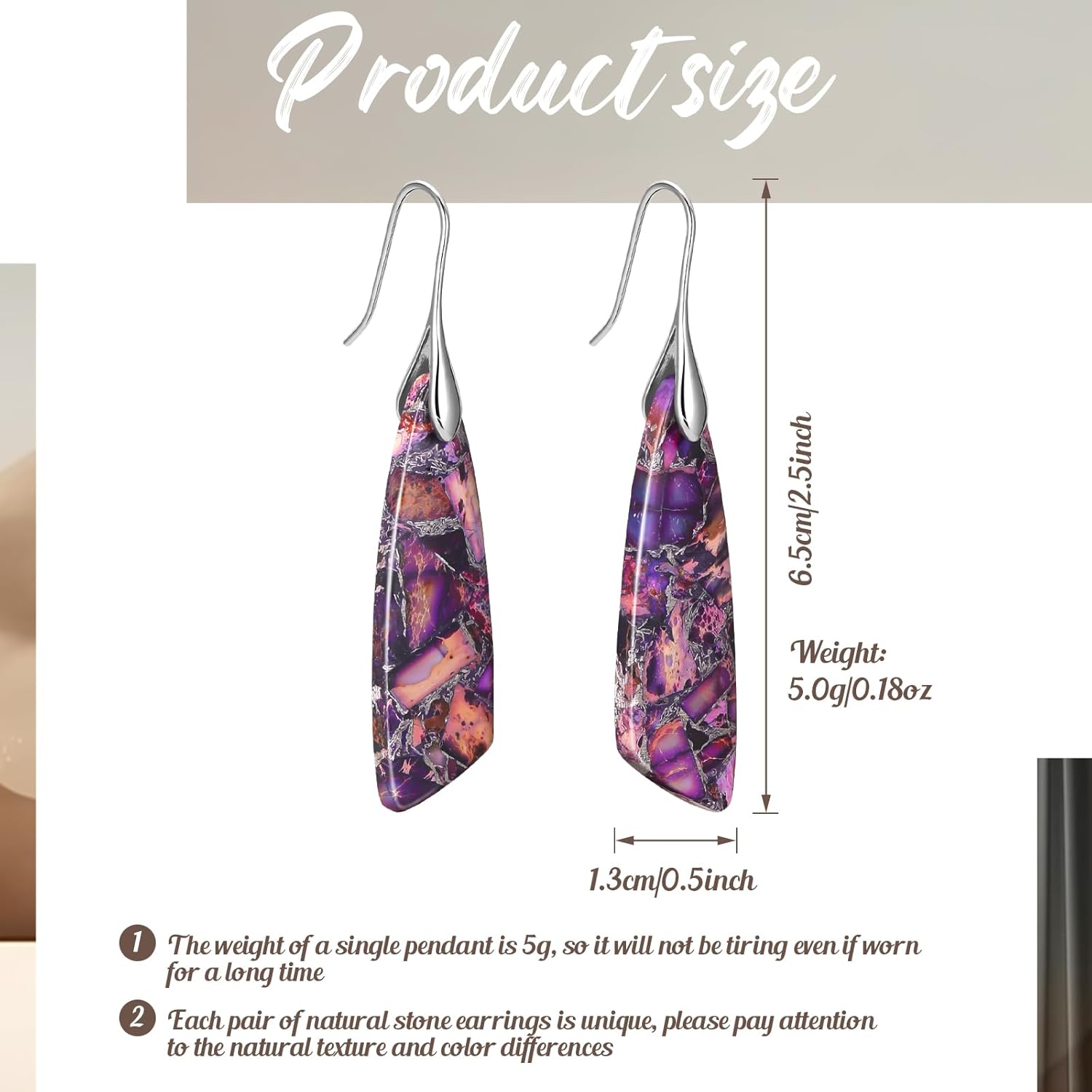 MJartoria Stone Earrings for Women Trendy Vintage Dangle Earrings Drop Earrings Statement Earrings Jewelry Gifts - Image 5