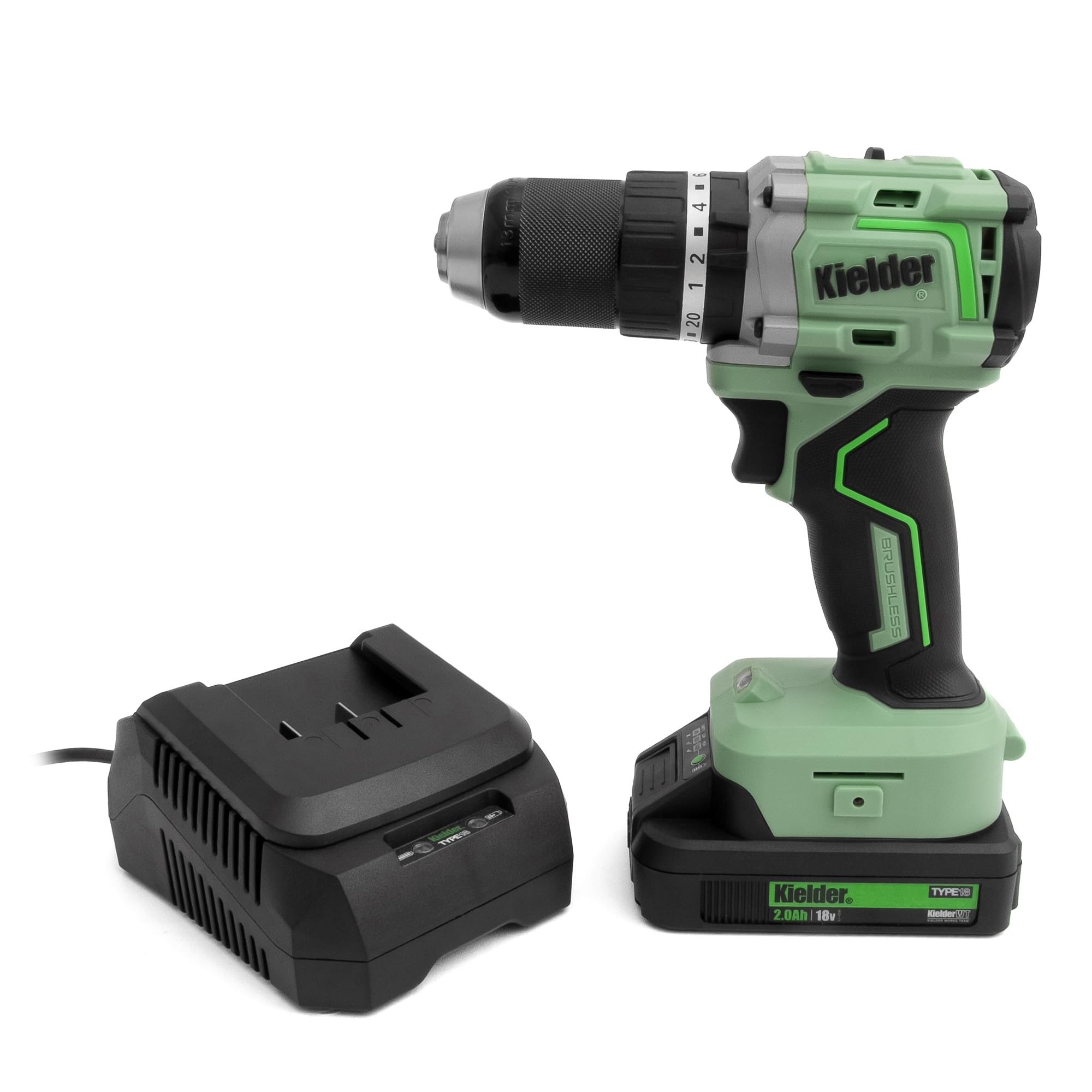 Perceuse combiné 18V Kielder KWT-020-01 ultra compacte avec batterie 2.0Ah et mallette