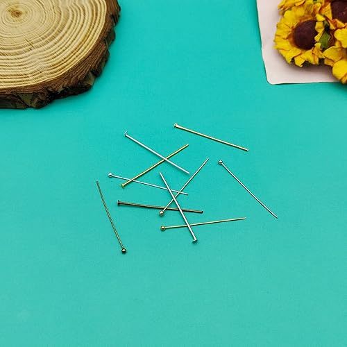 Miniatura 7 de Juego de 1000 pines surtidos para la fabricación de joyas, incluye 500 pines de cabeza esférica y 500 pines de cabeza plana, pasadores de cuentas