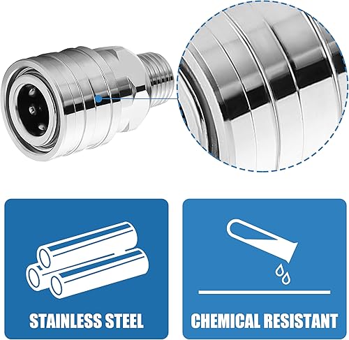 Miniatura 6 de JOEJET Accesorios para lavadora a presión de 14 pulgadas, adaptador de lavadora a presión de acero inoxidable, enchufe de conexión rápida de 14