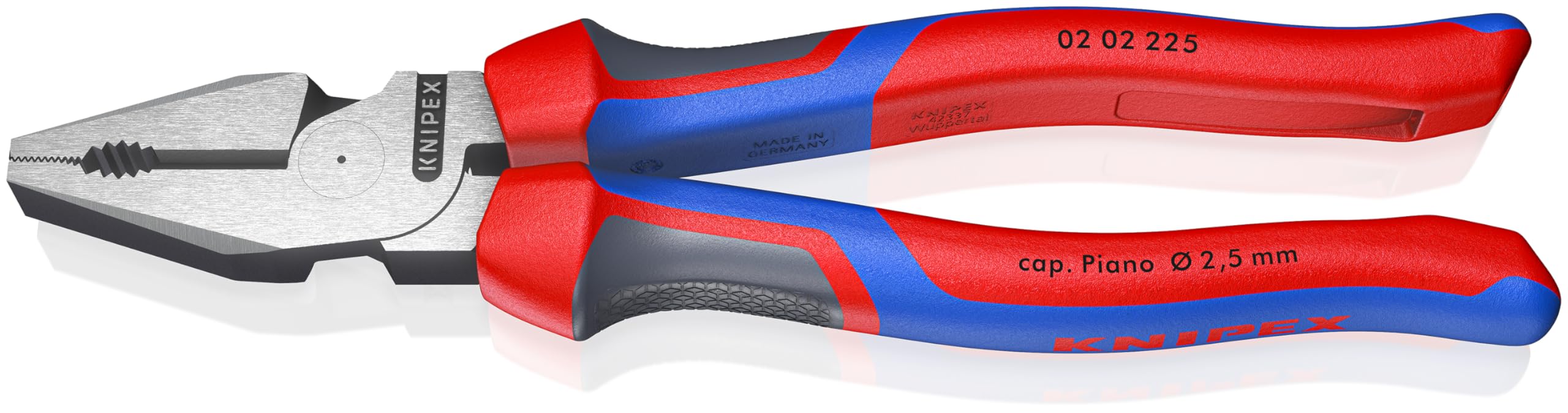 KNIPEX Szczypce uniwersalne o zwiększonym przełożeniu w opakowaniu z zawieszką z rękojeściami Comfort 225 mm, 02 02 225 SB