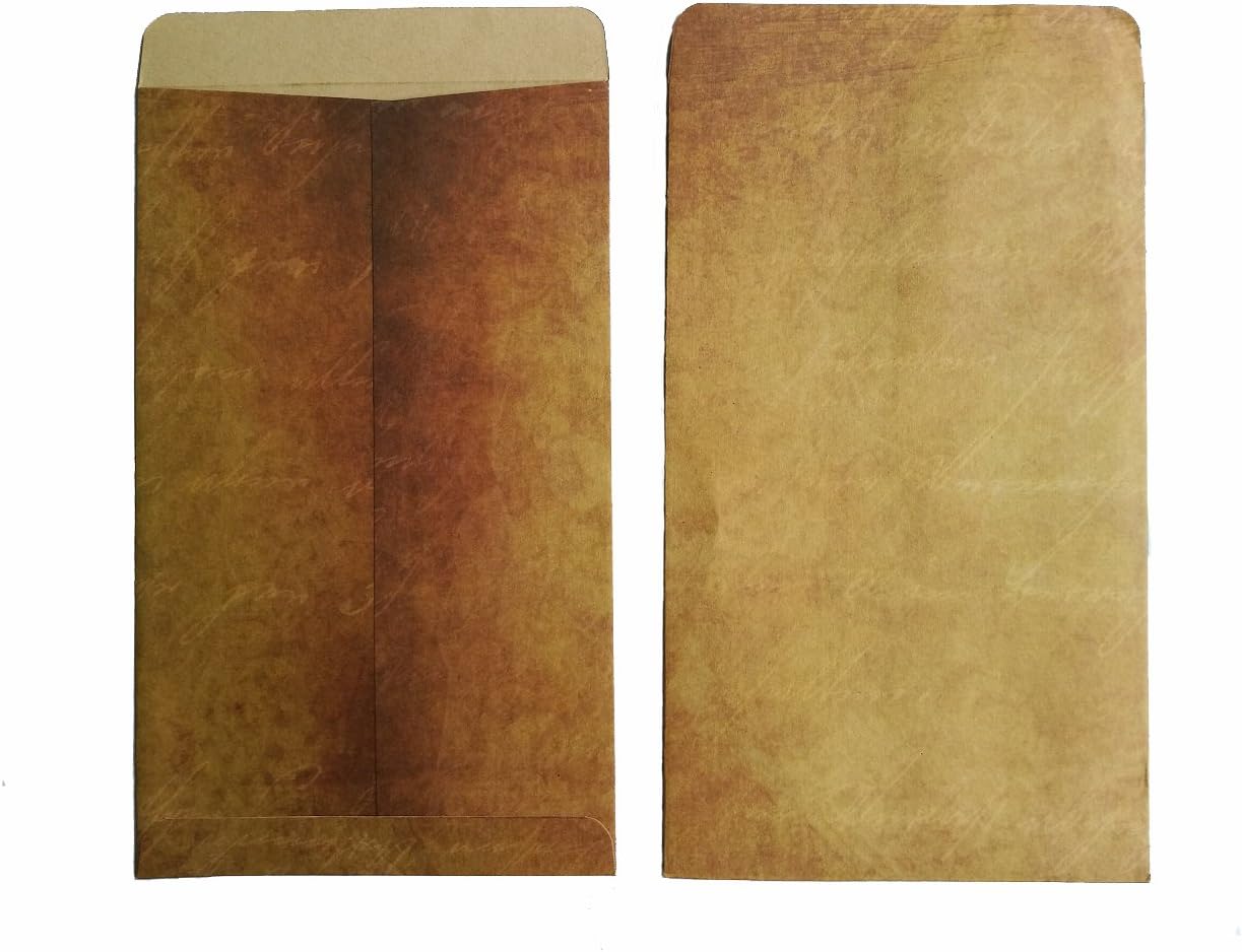Brown Vintage Kraft Paper Envelopes,4.72 x 7.9 Inches,Pack of 25