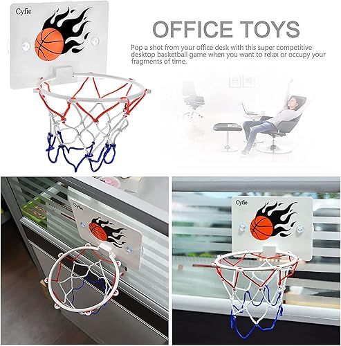 Miniatura 4 de Cyfie Aro de baloncesto para niños pequeños, paquete de 2 juguetes para bañera para baño, dormitorio, aro de baloncesto con ventosa con 8 bolas para