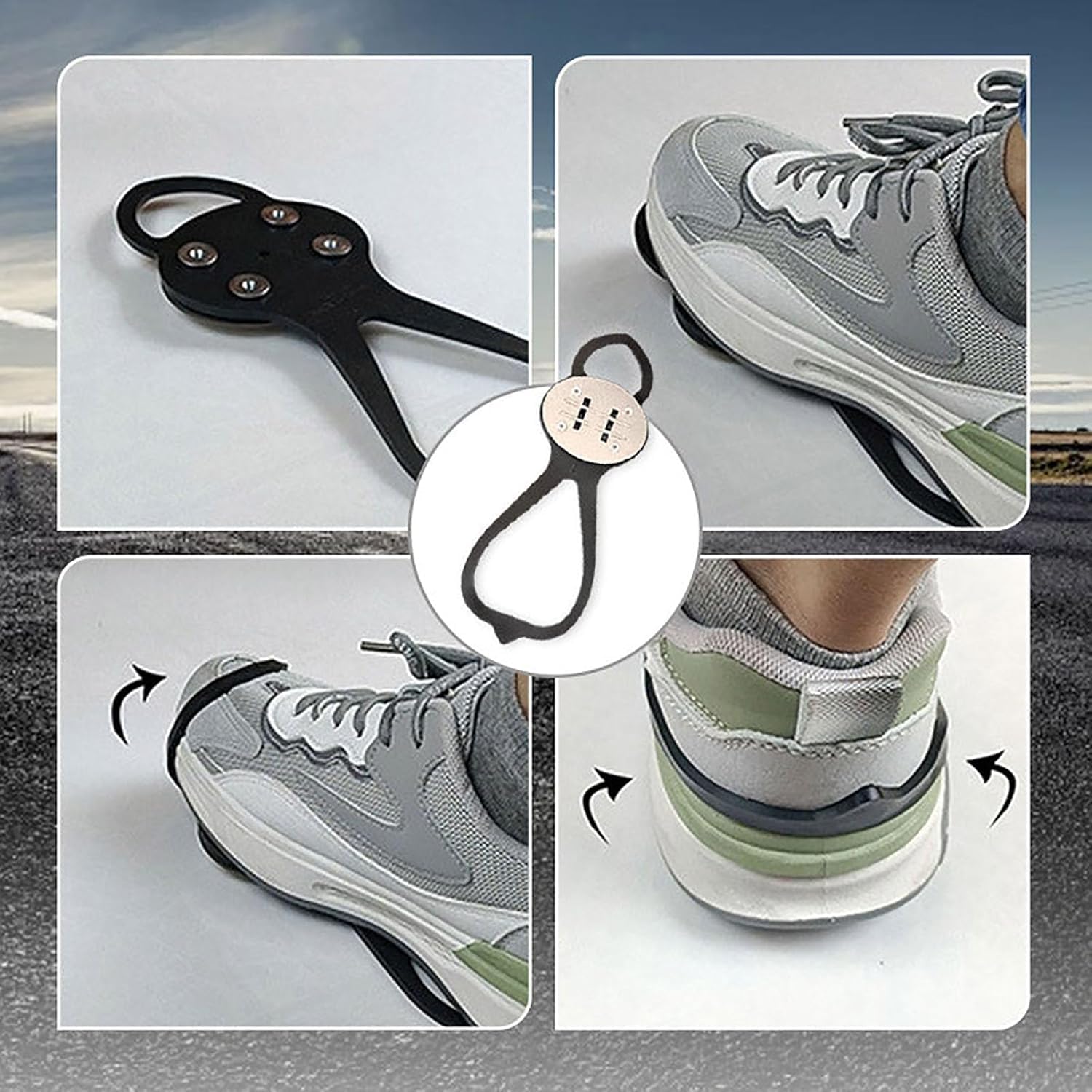 Sparking Flint Pad Shoe Cover for Skateboard & Motorrad, Bicycle Friction Spark Tool Pads, Skateboard Flint Set Riding Shoe Covers Adjustable and Sparking Flint Pads Foot for Shoes