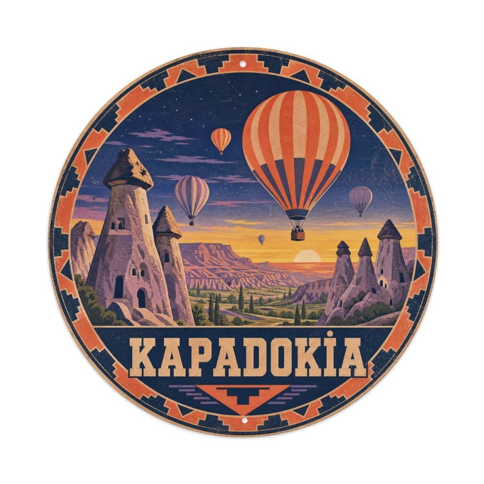 Cappadocia Balloon Anatolian Travel Classic Graphic Metal Tin Sign