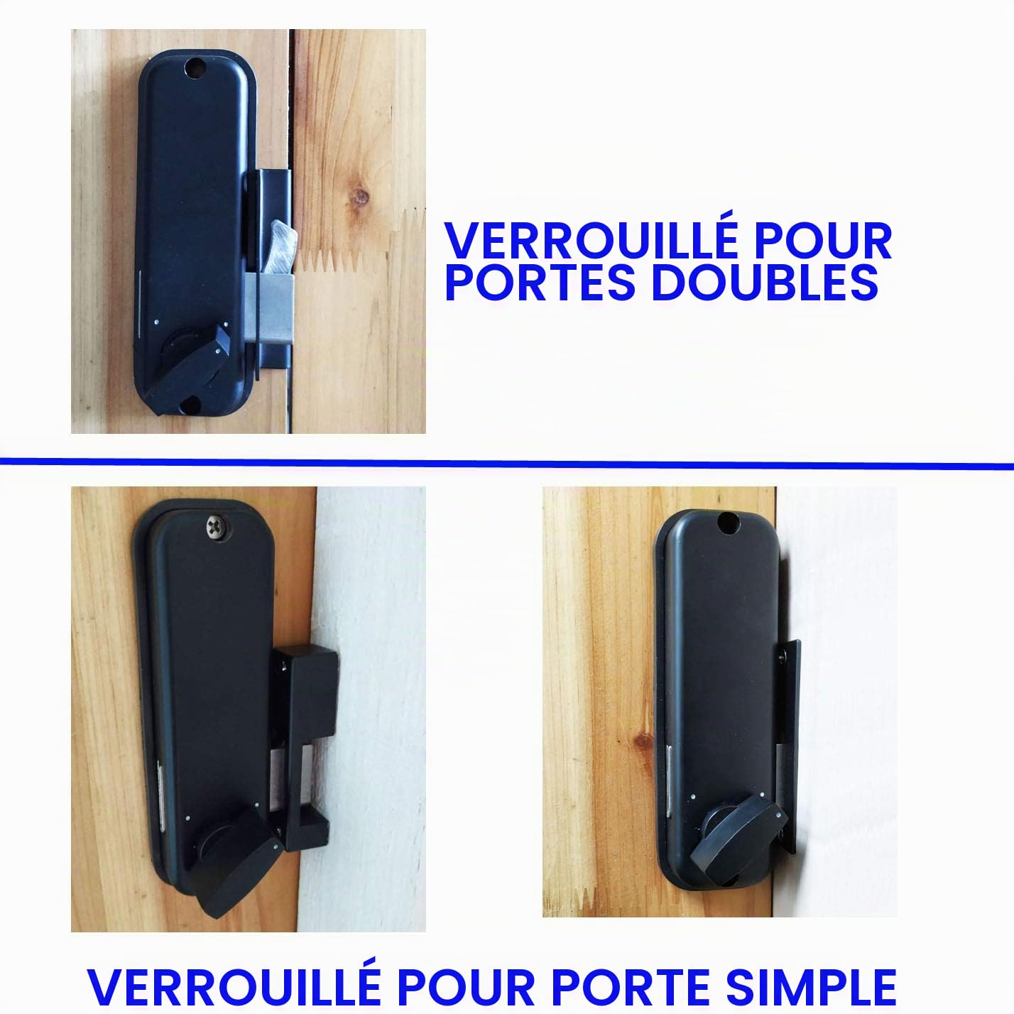serrure de porte coulissante numérique à code facile,Sans clé (Noir)