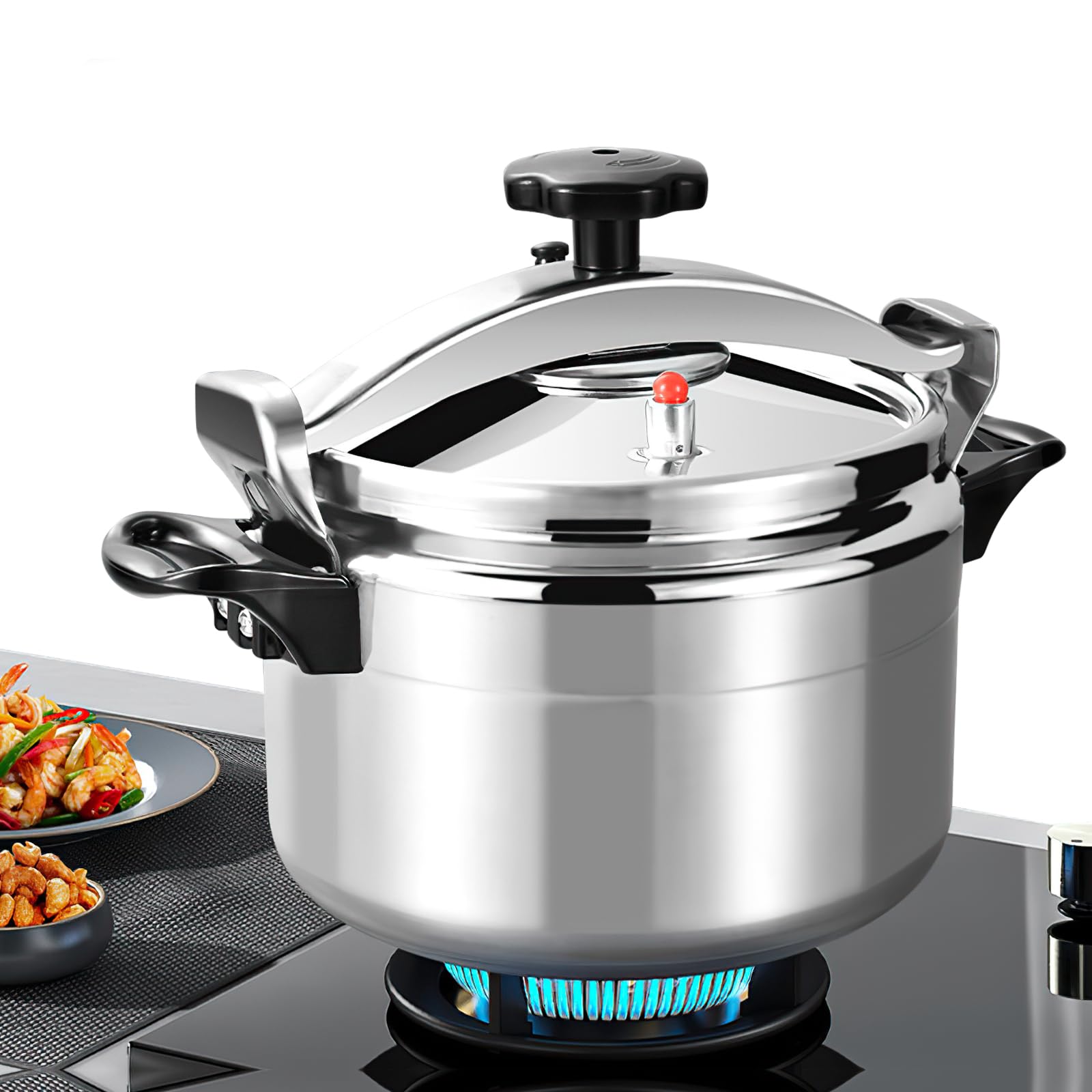 3L 7L 9L 11L 15L Pressure Cooker, Aluminum Alloy Explosion Proof Large Capacity Compound Bottom, Secure Locking Lid System, Thermal Insulation Dual Handle, Suitable for Coal and Gas Stoves (11 Litre)
