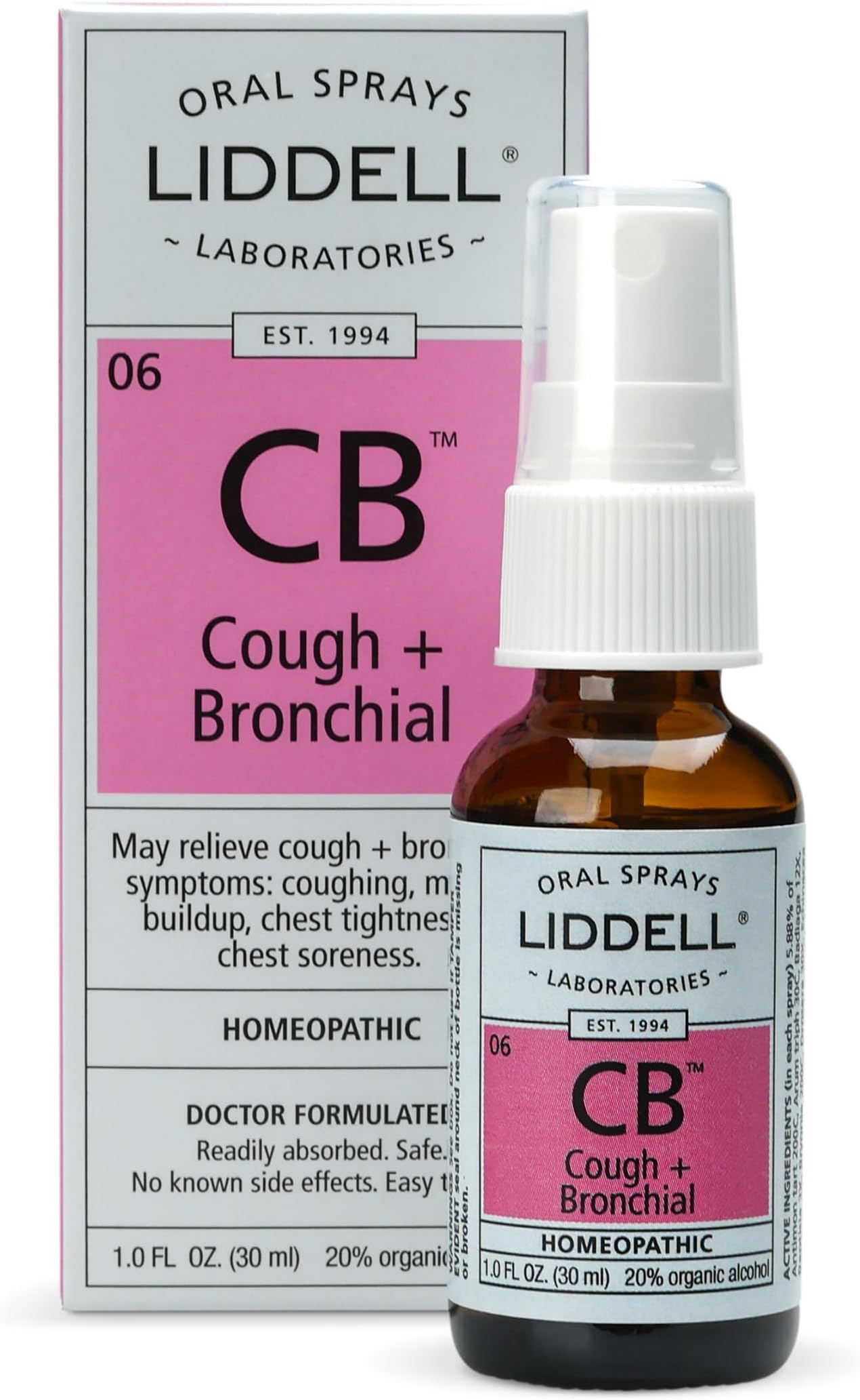 - Liddell Homeopathic Cough and Bronchial Spray for Chest and Airways, 1 Ounce
