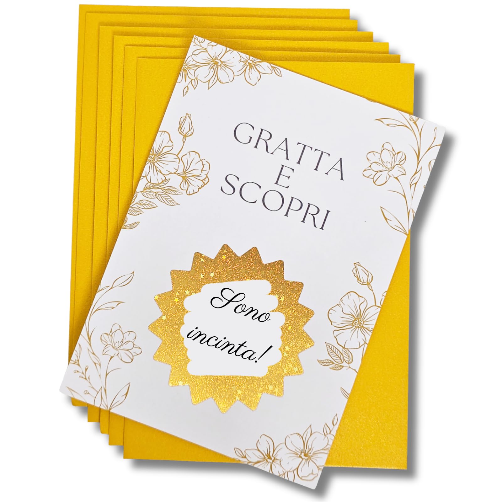 Gratta e vinci annuncio gravidanza Sono Incinta! Elegante sorpresa bebè con bollino dorato 6 buste dorate Regalo originale famiglia amici
