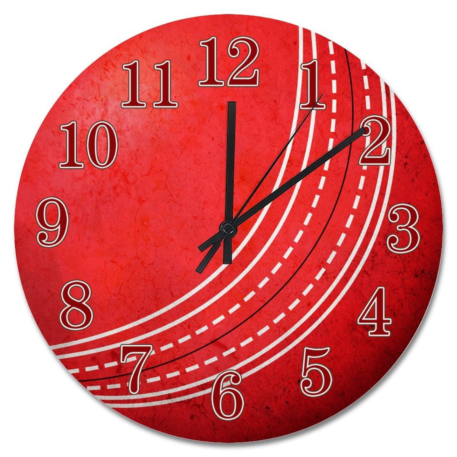 Horloge murale ronde en bois de 38 cm avec motif cricket