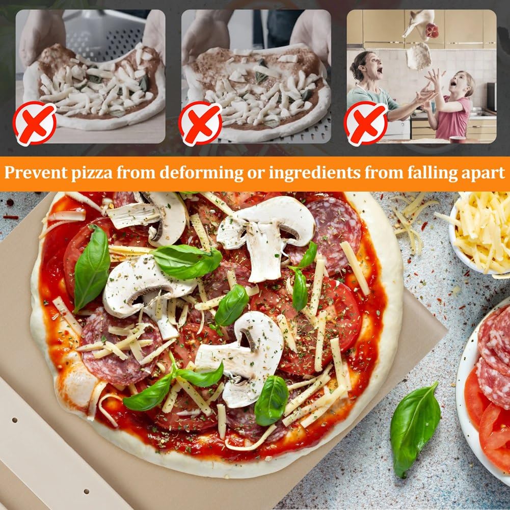 MRKU Pizzaschieber, Osmond Antihaft-Spatel, mit Teigschaber und Gleitplatte für den Backofen