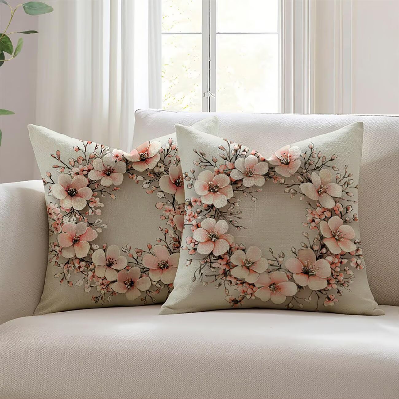 Housses de Coussin Salon de Jardin Beige Imperméable Confort Terrasse