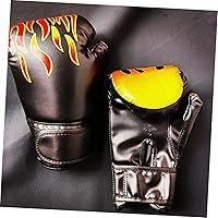 Vista 8 de Guantes de boxeo, 2 pares de guantes de kickboxing para niños de 3 a 8 años, guantes de bolsa de lucha para hombre, guantes de boxeo Eva Black Flame