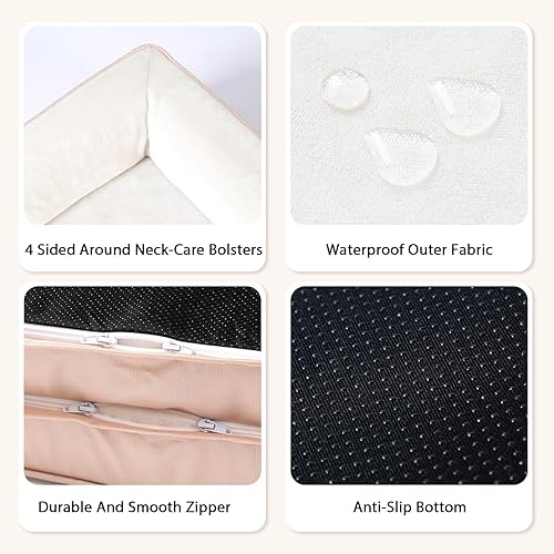 Miniatura 3 de Cama ortopédica para perros grandes, sofá de espuma para perros con funda impermeable extraíble lavable, parte inferior antideslizante, soporte