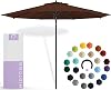 Midtown Umbrellas Push Pop Sunbrella Umbrella 10 Feet Large Outdoor Umbrella With Bay Brown Acrylic Fabric - Deck Patio Umbrella, Backyard Umbrella, Garden Umbrella & Pool Umbrella - Black Pole