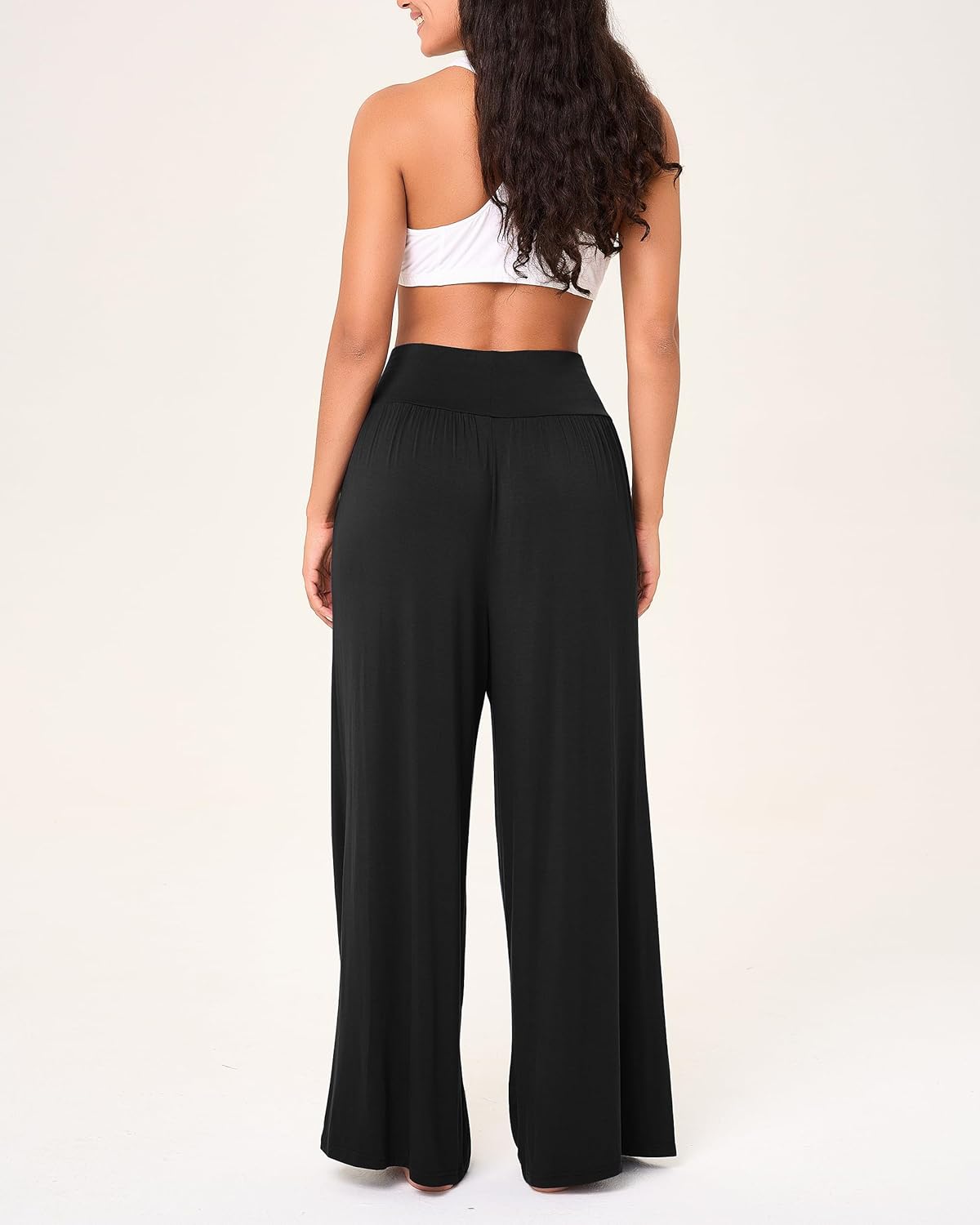 BAMBOO COOL Women Pajama Pants High Waisted Wide Leg with Pockets Lounge Sleep Bottoms Casual Lounge Yoga Pants - Image 5