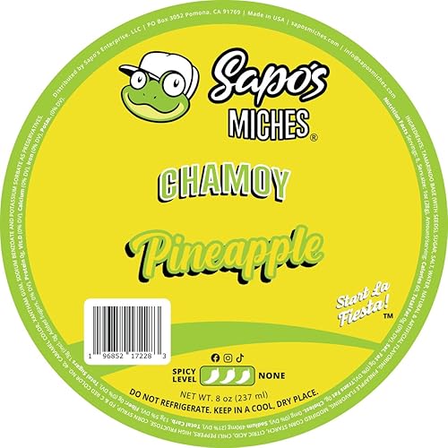 Sapo's Miches Chamoy Rim Dip - Salsa de caramelo de tamarindo para bebidas, micheladas y cócteles, 8 onzas (piña)