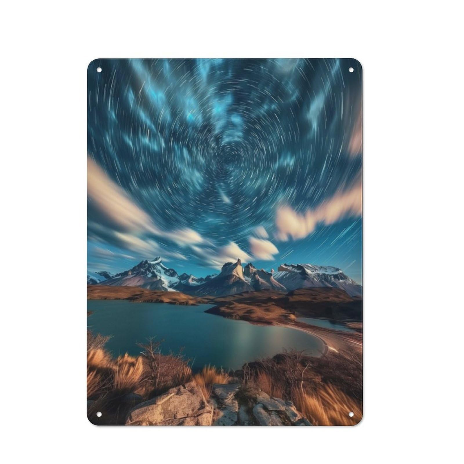 Junmoney Starry Vortex Over Peaks For Hobby Room Or Studio, Retro Metal Sign 40X30cm, A Decorative Gift For A Newly Furnished Hobby Room And Studio