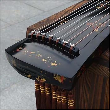 FLFL Chinese Zither Chinese Guqin Fuxi/ZhongNi HunDun Style Lyre 7 Strings Ancient Zither Chinese Musical Instruments Zither Guqin (Color : Flowers Style)