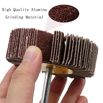 40 Pack Abrasive Flap Wheel Sander, 80 Grit 1/4 Inch Shank Mounted Sanding Wheel for Drill, Aluminum Oxide Flap Sanding and Cone Shape Sandpaper Wheels for Grinding and Polishing, 8 Sizes