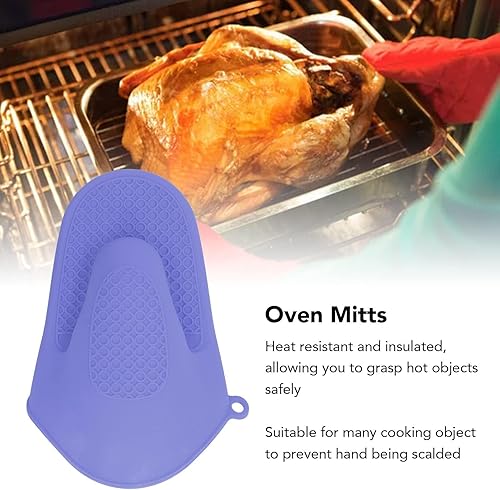 Miniatura 4 de Cyrank 2 pares de mini guantes de horno, guantes de silicona para horno de cocina, resistentes al calor y al deslizamiento, manoplas de horno de