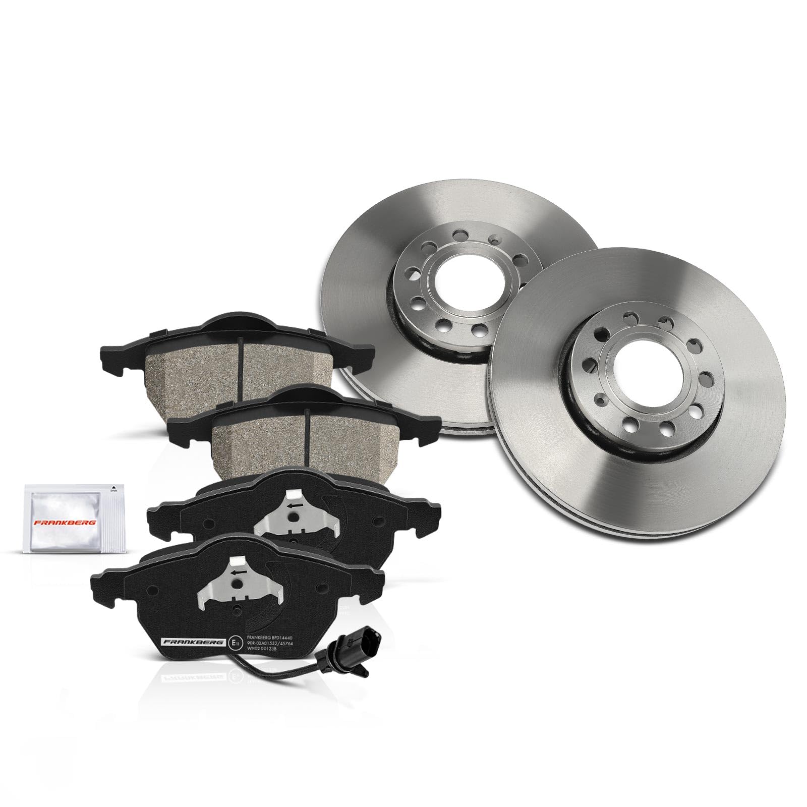 Frankberg Bremsensatz inkl. 2x Bremsscheiben + 4x Bremsbeläge Vorne Kompatibel mit A4 8E2 A4 Avant 8E5 Exeo ST 3R5 A6 4B2 4B4 A4 Avant 8ED Replace# 4A0615301C