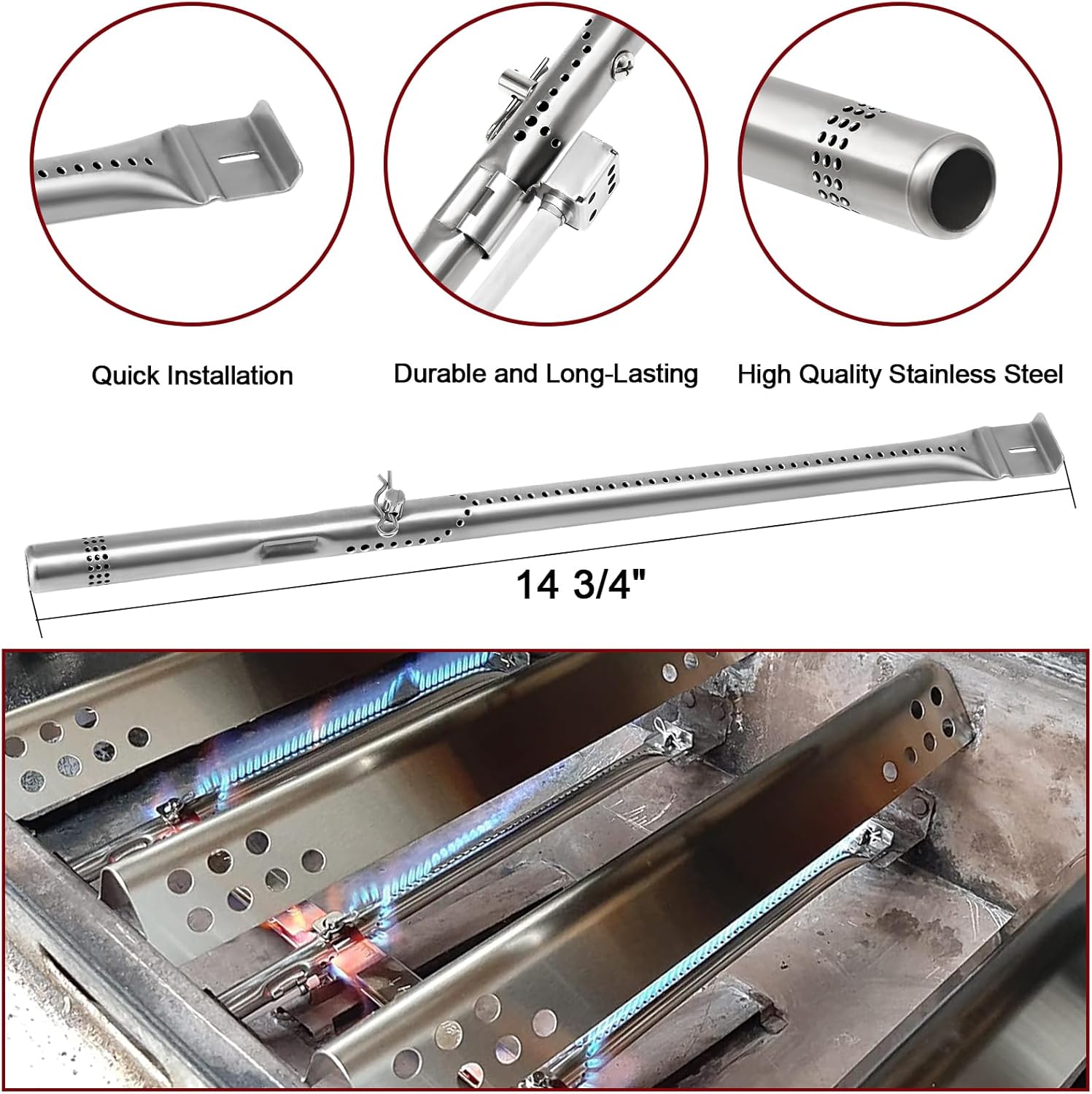 Hiorucet Grill Replacement Parts for Charbroil Commercial TRU-Infrared 4 Burner 463242715 463242716 463276016 466242715 466242716 466242815 466242816, Emitter Plates, Grill Grates, Heat Plates Burners