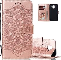 Vista 31 de LEECOCO for Samsung A6 2018 Case Mandala Embossing Luxury PU Leather Flip Notebook Wallet Bookstyle Magnetic Stand Card Slot Folio Bumper Protection