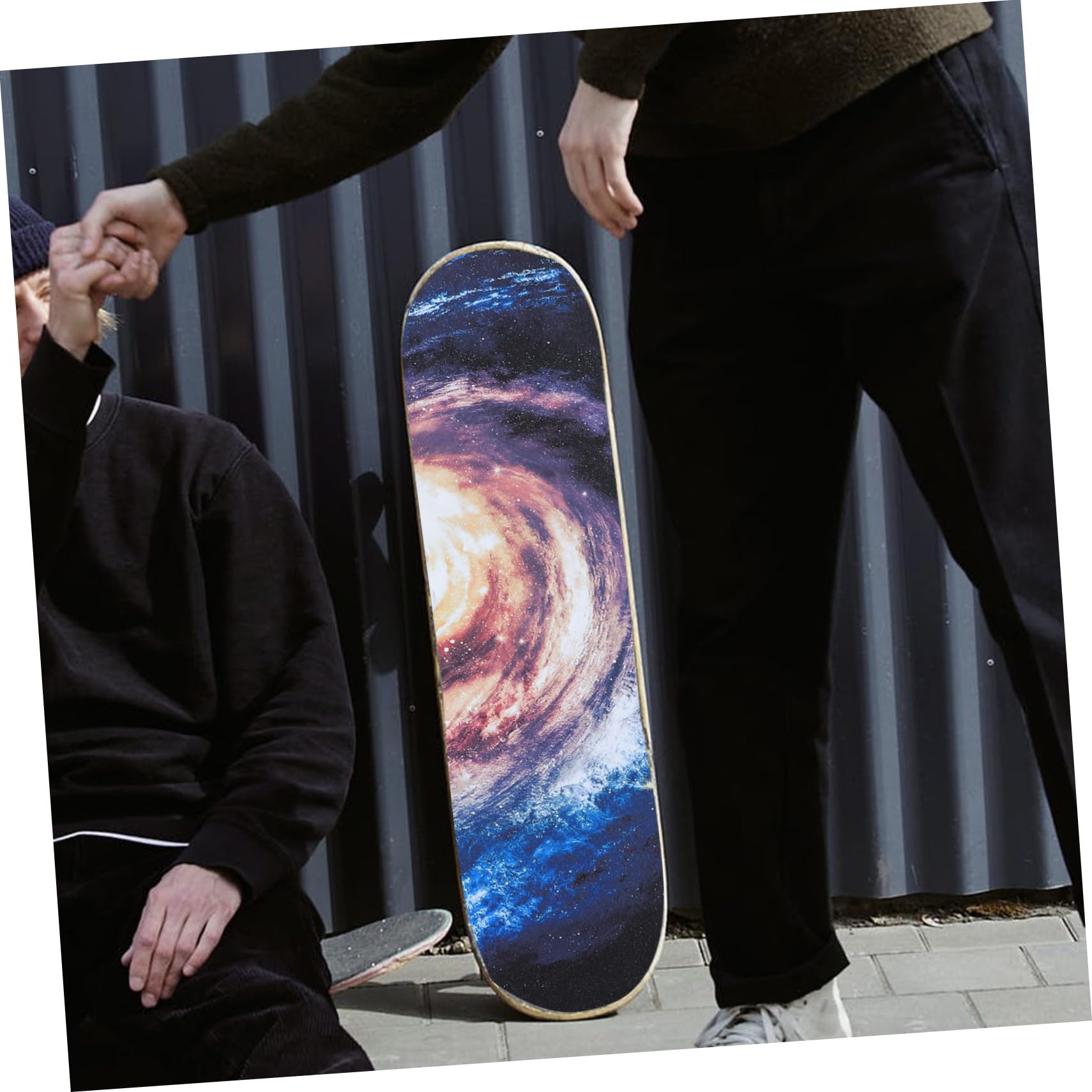 ifundom 2 Stück Rad Skateboard Grip Tape Wasserdichtes Sandpapier Sticker Rutschfester Deck Grip Aufkleber für Skateboard und Scooter Hochwertiges Material Einfache Anwendung Attraktives