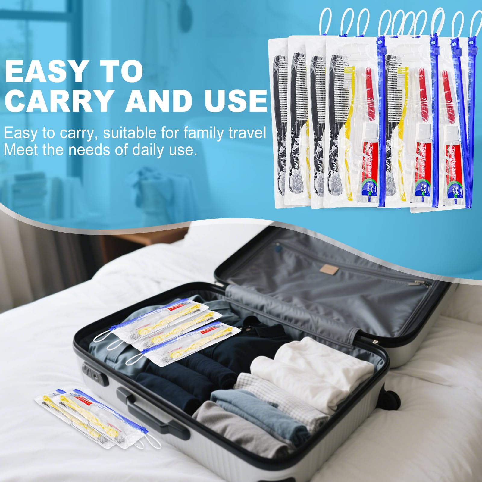 Kit per l'igiene personale, confezione da 30, spazzolini usa e getta gialli con copertura per dentifricio, pettine e set da toeletta per hotel, kit da viaggio di base per senzatetto