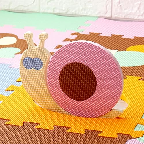 Miniatura 4 de Tamiplay Tapete de juego de espuma para niños, 25 piezas de rompecabezas cuadrado entrelazado, tapete de juego para bebé, tapete de juego de espuma