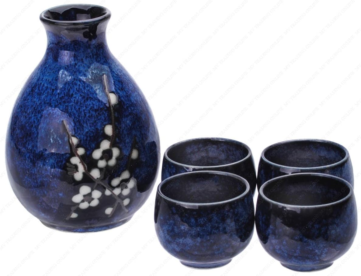 5-Piece Namako Blossoms Sake Set