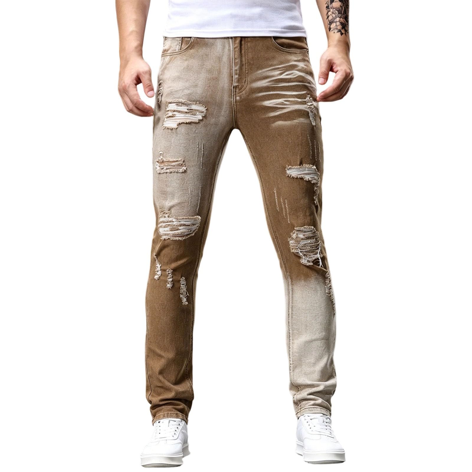 Jean slim extensible pour homme, pantalon en denim confortable - 8