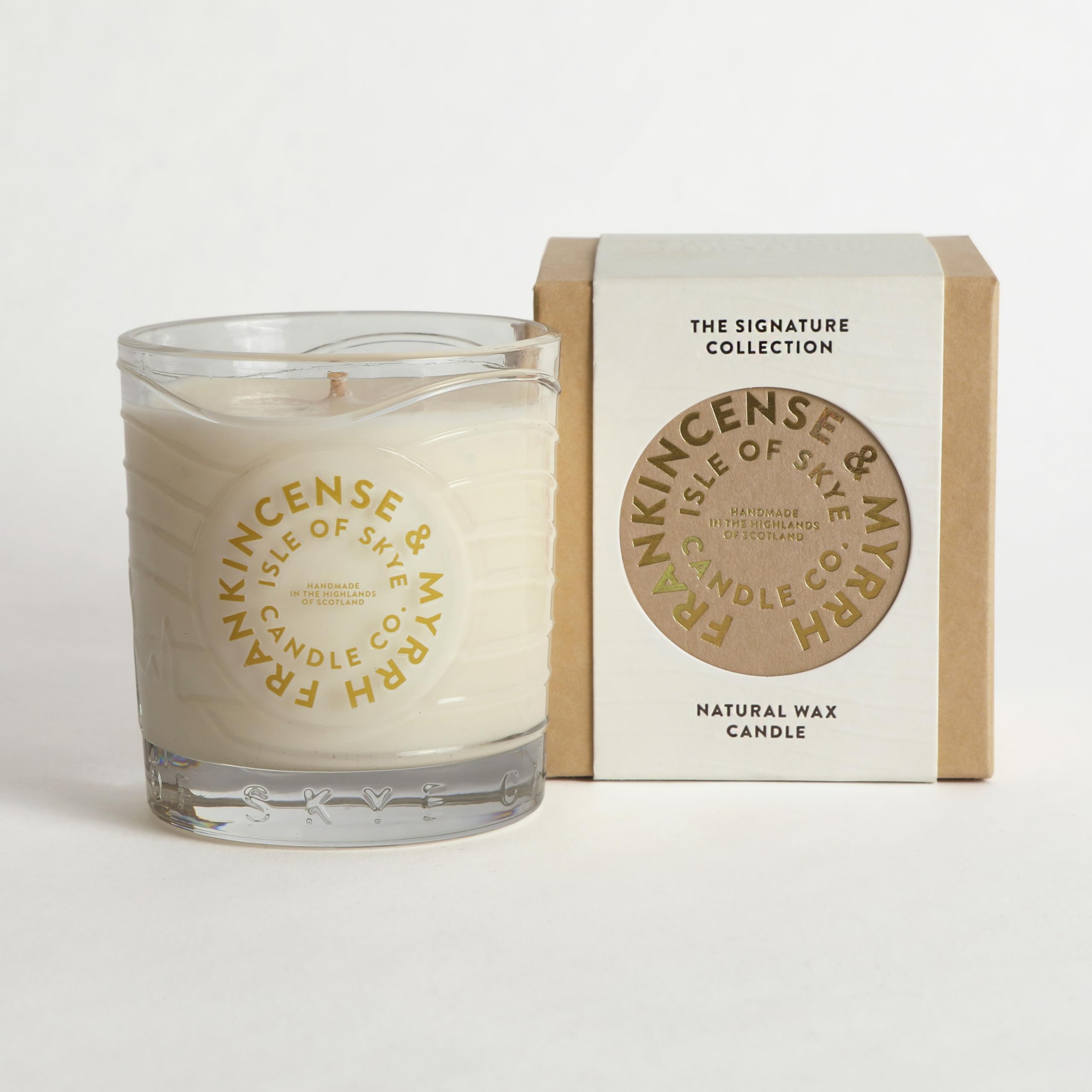 Isle of Skye Candle Company Frankincense & Myrrh Island Tumbler | Natural Soy Wax Candle | Handmade in Scotland | Premium Scented Candle | Bespoke Glass Tumbler | 35+ Hours Burn Time