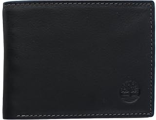 Timberland Men's Wellington Leather RFID Bifold Trifold Wallet - Slim Commuter Security with ID Windows & Flip Pocket