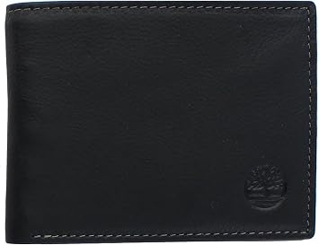 Timberland Mens Wellington Leather Rfid Bifold Commuter Security Wallet, Black, One Size