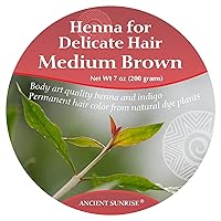 Vista 2 de Ancient Sunrise Tinte de cabello de henna marrón medio para cabello delicado, henna e índigo finamente tamizados para cabello rizado frágil dañado