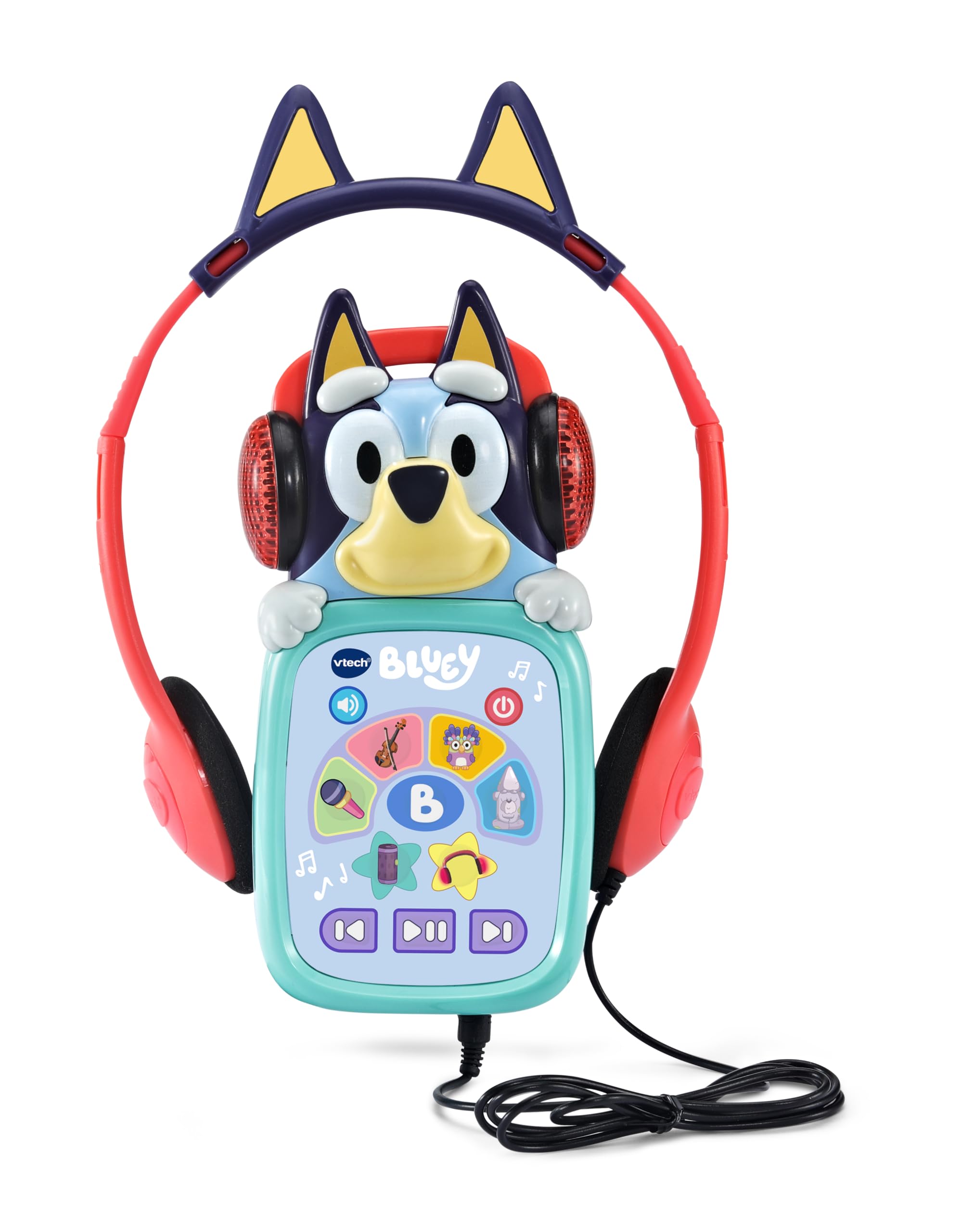 VTech Bluey Musical Moments Player, Official Bluey Toy, Music Player with Sounds & Phrases From TV Show, Includes 2 Games & 4 Music Playsets, Suitable for Kids Aged 3, 4, 5, 6 Years, English Version