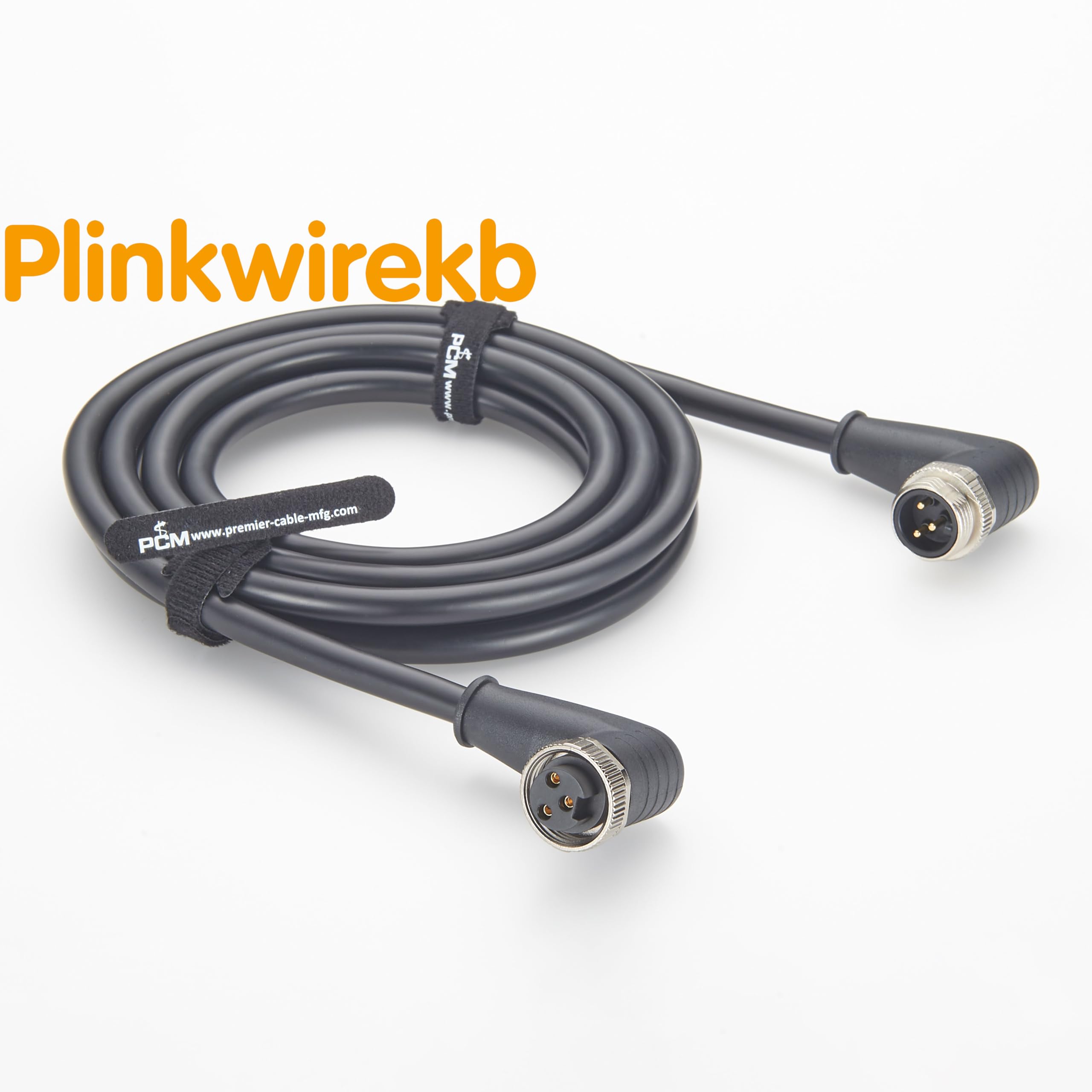 7/8"-Rundstecker-Winkelkabel (Stecker auf Buchse), 3-poliges Netzkabel, 14 AWG, kompatibel mit Turck WSM WKM 34-M S4000 für DeviceNet, Sensoren oder industrielle Automatisierungssysteme 3m