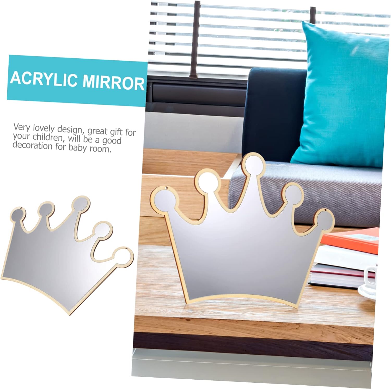 Cabilock 1pc Cute Wall Mirror Princess Acrylic Mirror Boys and Girls Decor Shatterproof