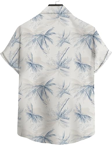 Miniatura 2 de Camisa hawaiana para hombre, camisas casuales de manga corta con botones, camisas florales Aloha tropicales para vacaciones