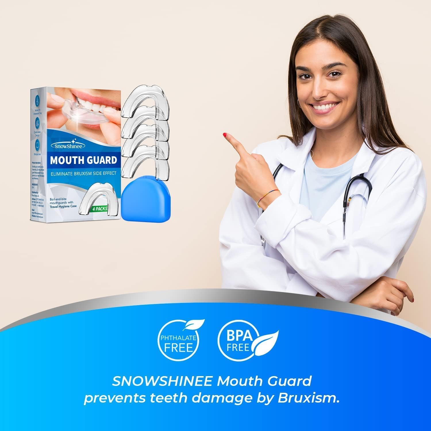 Mouth Guard: Upgraded Mouth Guard for Grinding Teeth at Night - Teeth Grinding Mouthguards for Sleeping - Mouthguards for Grinding of Teeth - Anti Grinding Guard - Night Guards for Teeth Grinding -4pc(ONE SIZE,4)