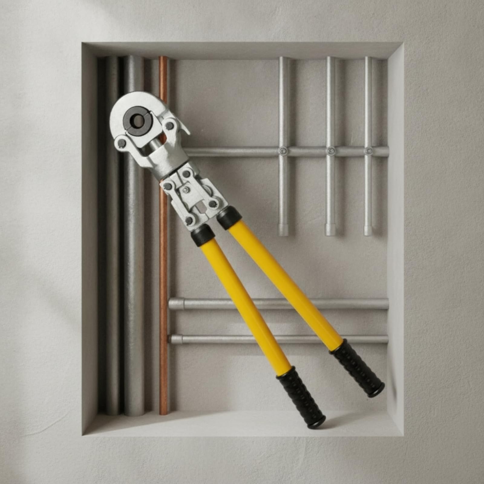 Pinza Crimpatrice a Cricchetto Ergonomica Pressatrice con Testa Girevole Professionale Pressatrice Manuale per Installatori, Manutenzione Domestica