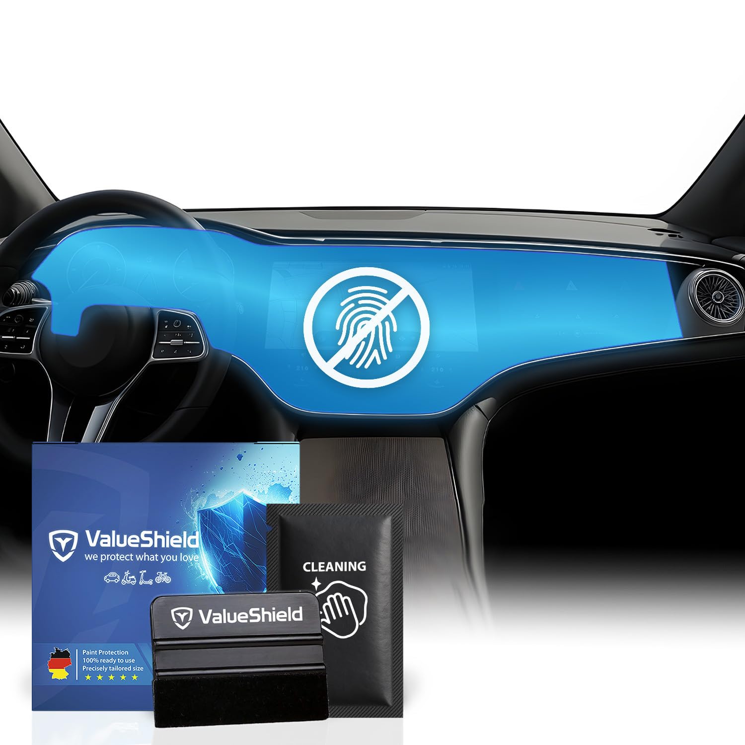 Anti-Fingerabdruck Displayschutzfolie Matt passend für Mercedes EQE X294/V295 2022-2028: Hyperscreen Tacho, Radio, Multimedia, Navi, Bildschirm, Infotainment Touchscreen Entspiegelung